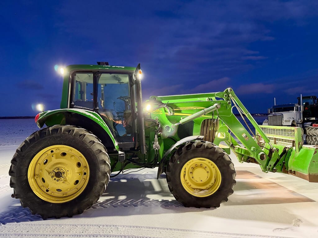 John Deere tractor with 741 loader attachment